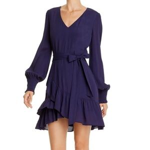 aqua metallic faux wrap dress Aqua Metallic Faux Wrap Dress - Mauve Silver Size 4 EUC Glitter. New Years  EUC